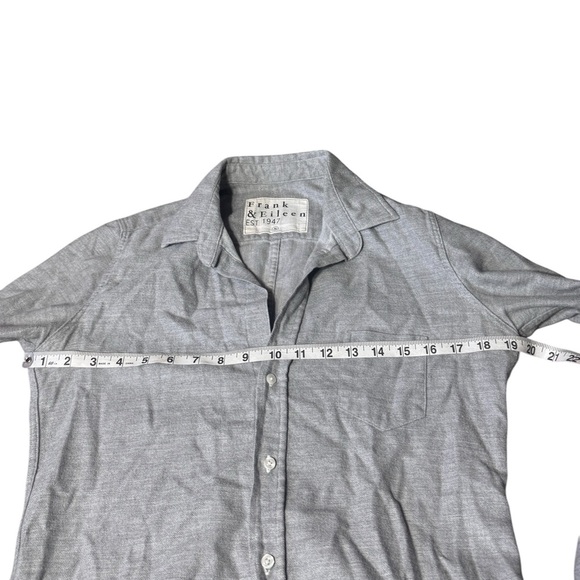 Frank & Eileen Shirley Oversized Button Up Shirt Gray Size Small Long Sleeve Top - Picture 7 of 8